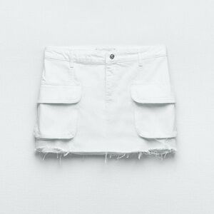 Zara Z1975 PATCH POCKET DENIM MINI SKIRT